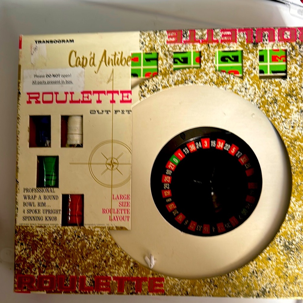 Vintage Transogram Roulette Game Set in original packaging.